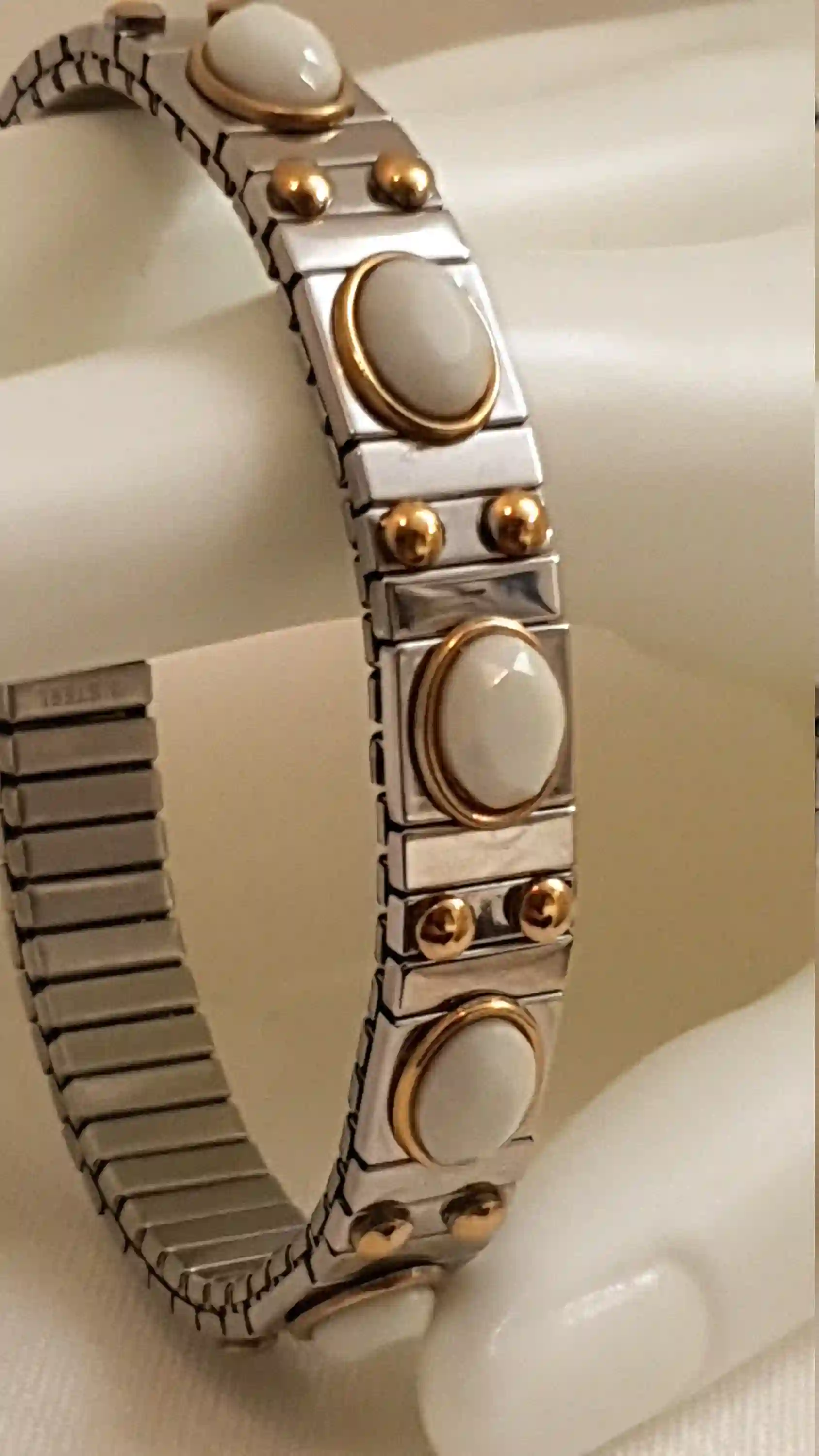 White Agate bangle SWAROVSKI Silver-Agate gemstone bracelet-White stone bracelet-Stacking bracelets- Minimalist jewelry Handmade Womens Gift 