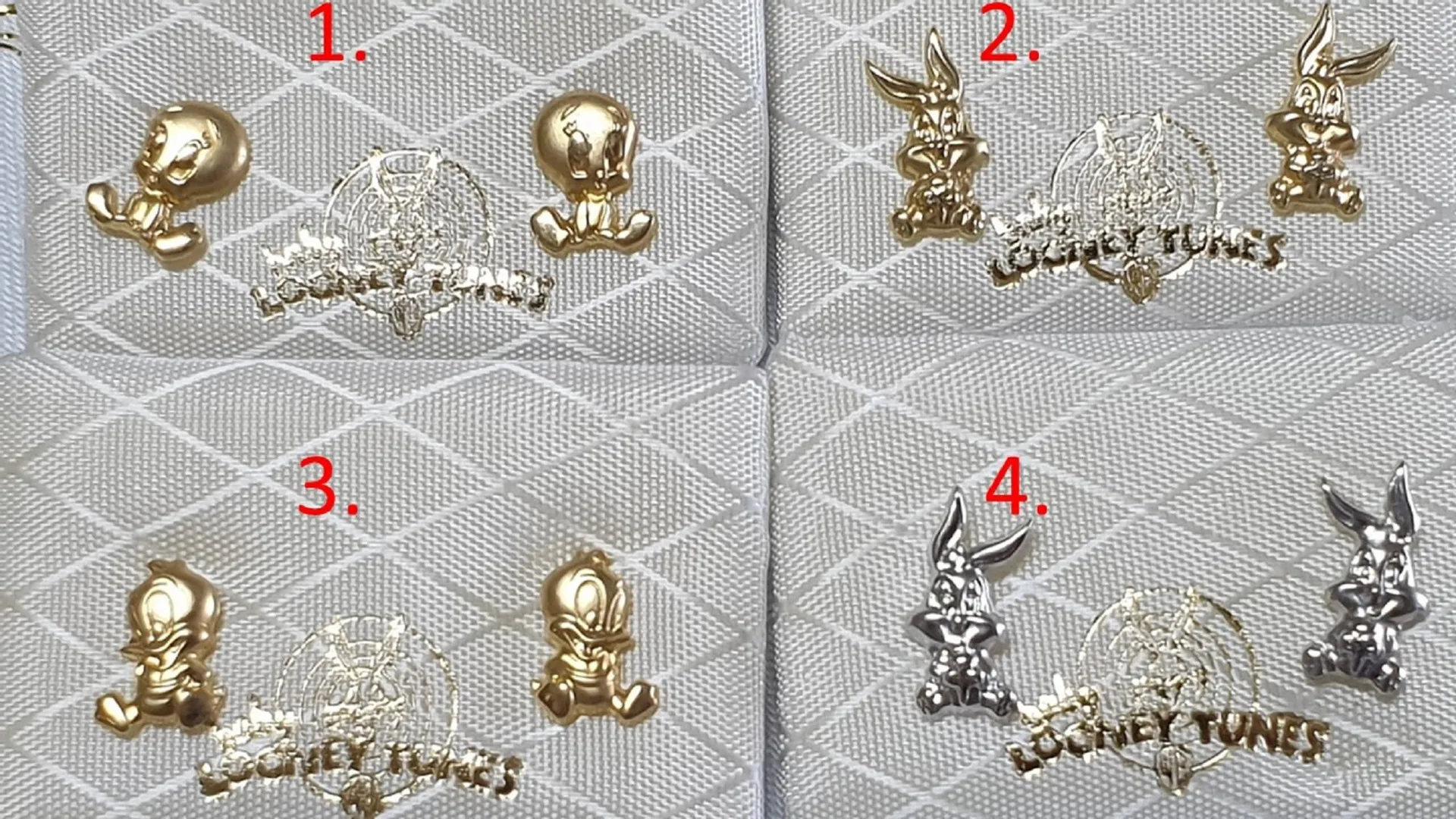 Girls earrings 18k solid gold Tweety Warner Bros original / Gold stud earrings Looney Tunes baby shower gift for girl Tweety Bird women's gift.