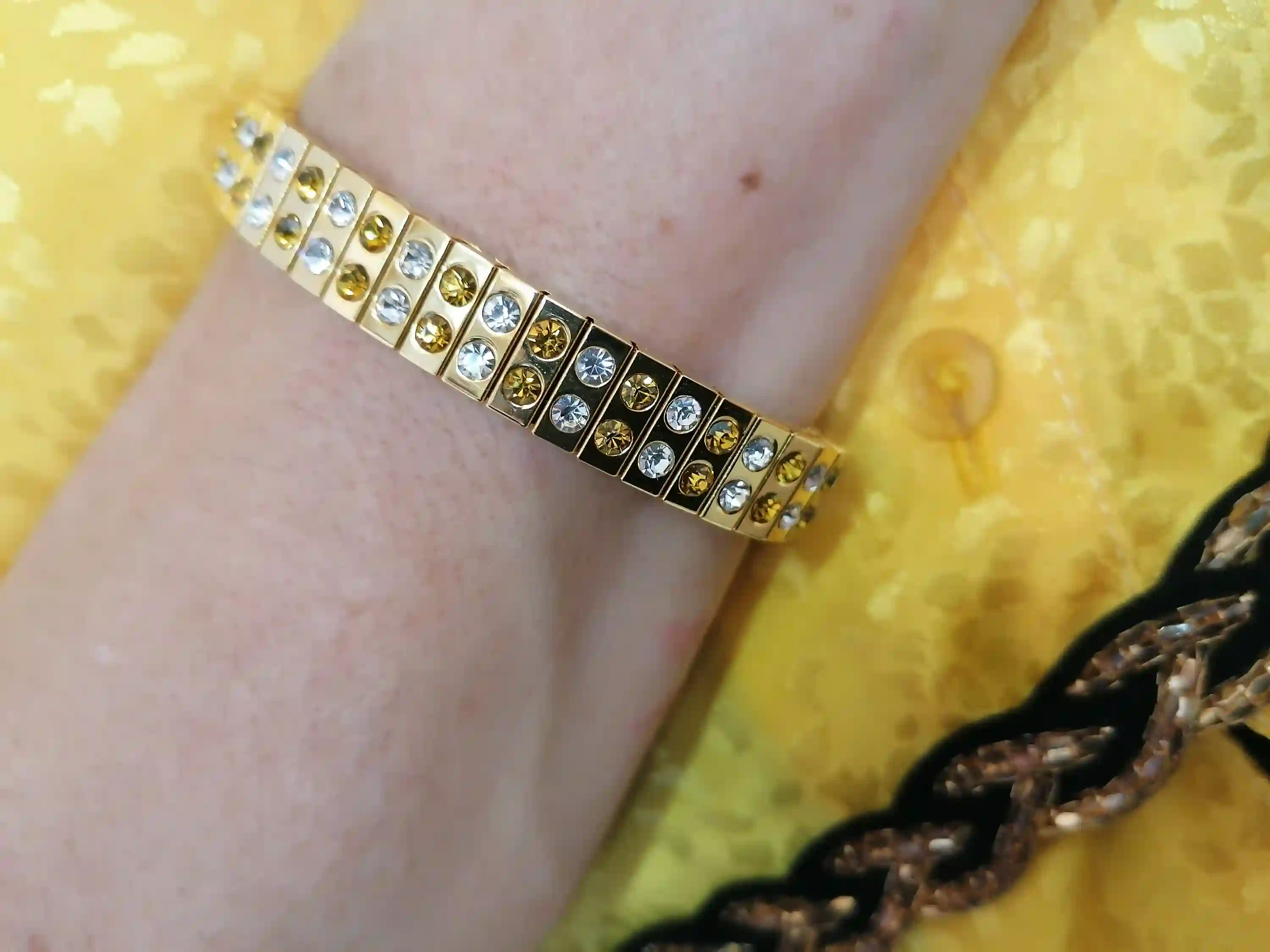 24k GOLD Citrine Bracelet gift for her, Gold Citrine, Prosperity bracelet, 96HANDSET Swarovski, Citrine, HANDMADE Jewelry, Teacher gift, 2ct 