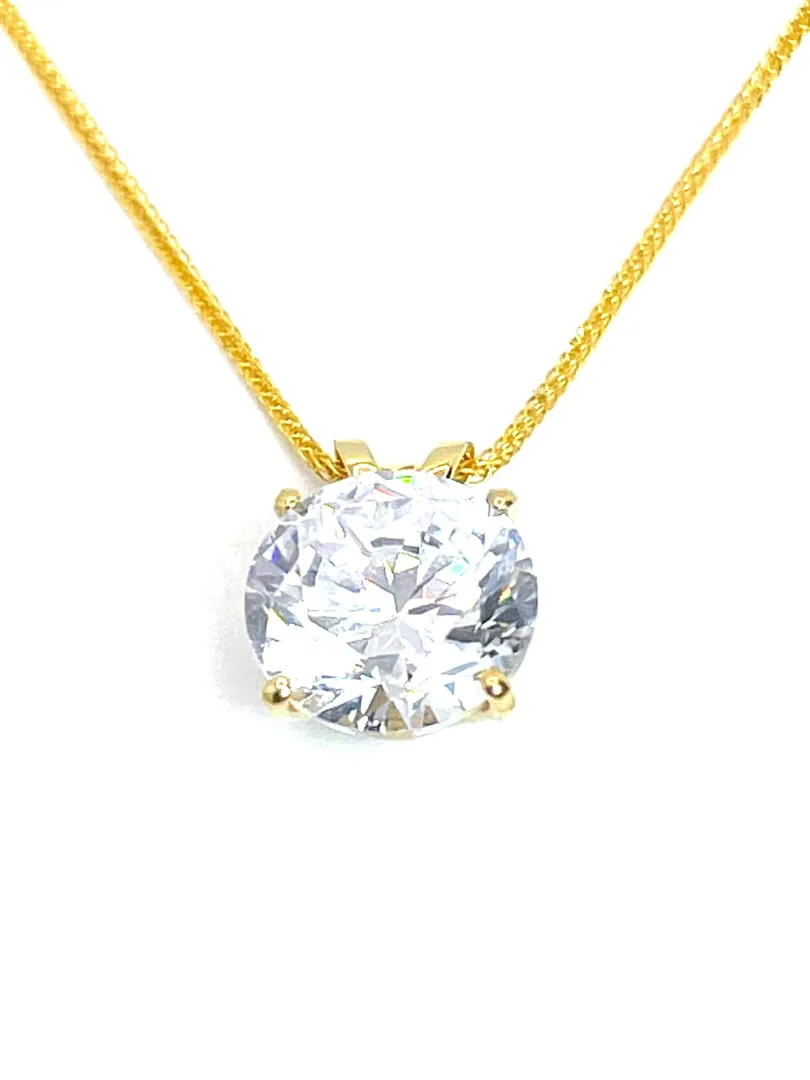 Solid 18K Gold Diamond Necklace, Diamond Solitaire Necklace, Lab Grown Diamond Pendant Perfect Gift for Her Handmade by Pierre Lorren