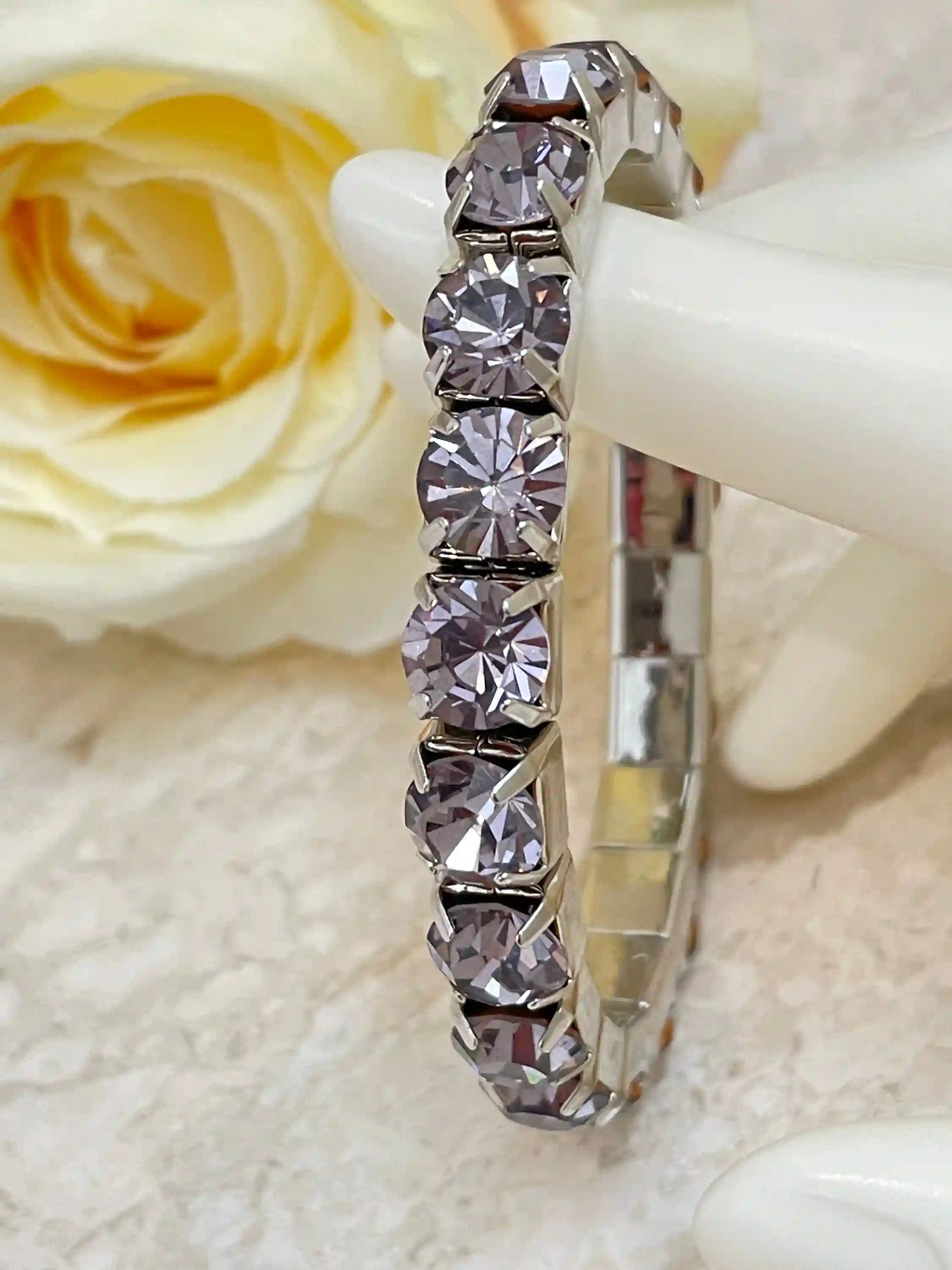 Gray Sapphire Bracelet Tennis Bracelet Silver Jewelry Graduation gift Christmas Bracelet Women bracelet Woman Jewelry Anniversary gift 