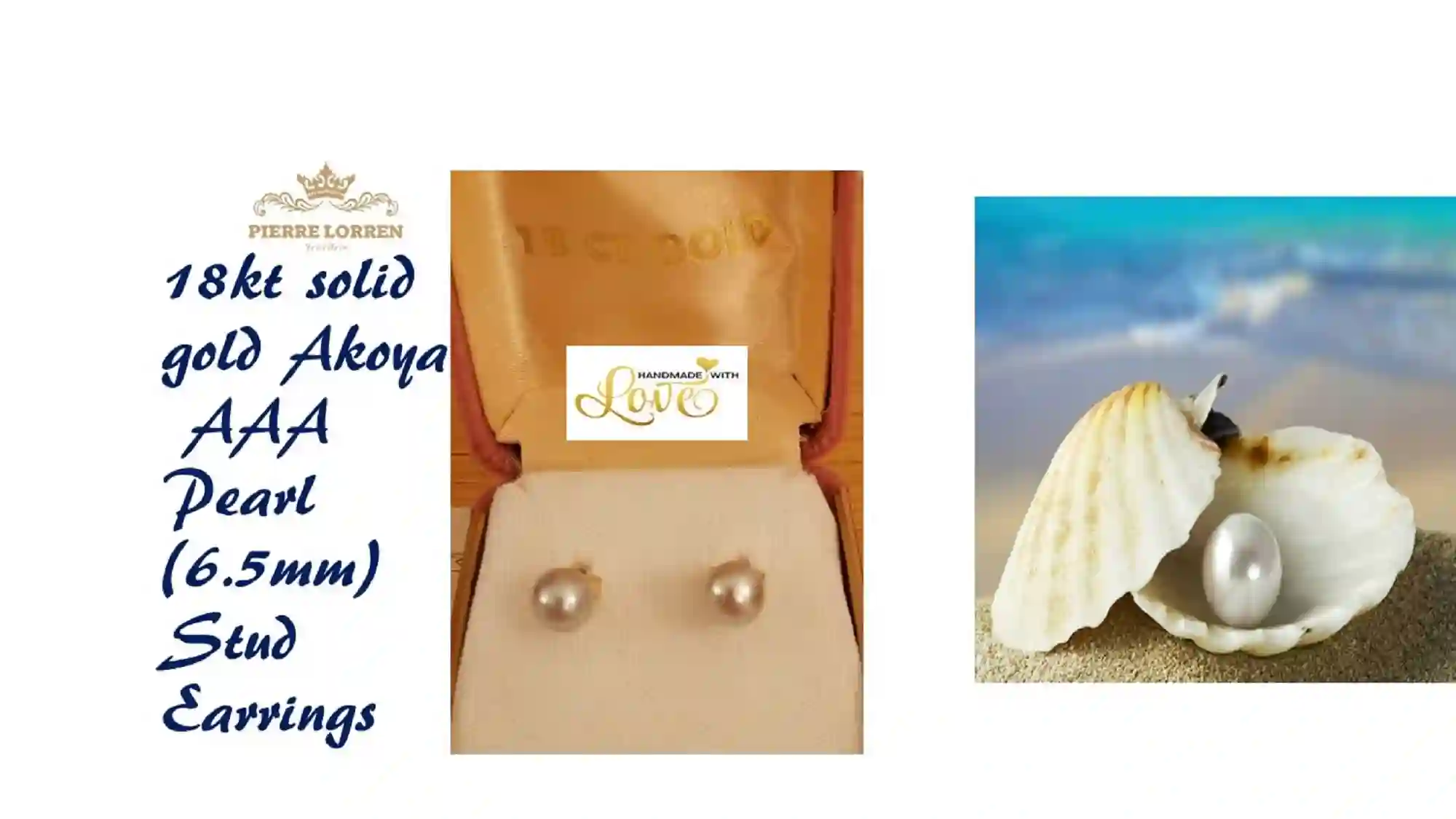 Natural White AKOYA AAA 18kt Solid GOLD South Sea Pearl stud Earrings Gift Japanese Pearls Akoya Bridal Shower Wedding Jewelry for her Wife 