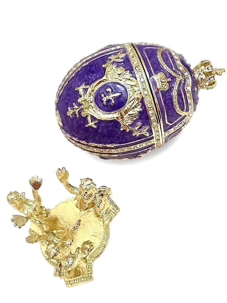 Limited Edition Faberge Egg Jewelry Box Handmade Russian Easter Egg Fabergé Style Egg Trinket Box 24K Gold Swarovski Crystal by Pierre Lorren