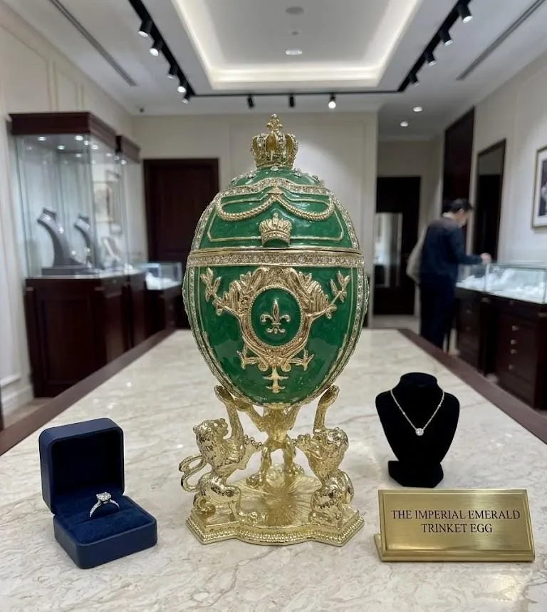 Limited Edition Faberge Egg Jewelry Box Handmade Russian Easter Egg Fabergé Style Egg Trinket Box 24k Gold Swarovski Crystal by Pierre Lorren