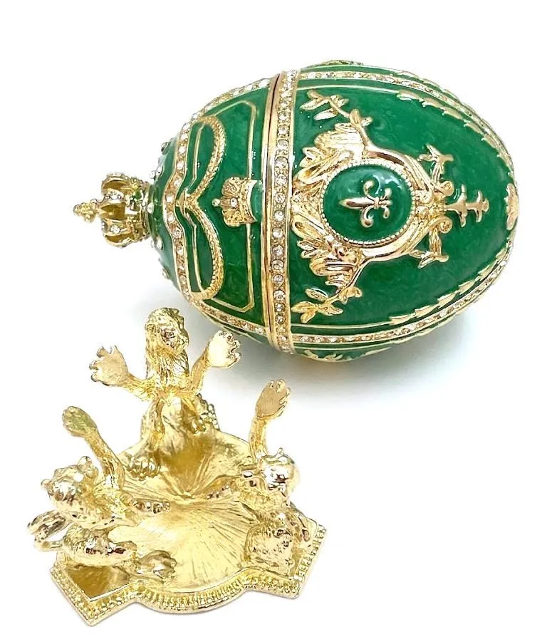Limited Edition Faberge Egg Jewelry Box Handmade Russian Easter Egg Fabergé Style Egg Trinket Box 24k Gold Swarovski Crystal by Pierre Lorren
