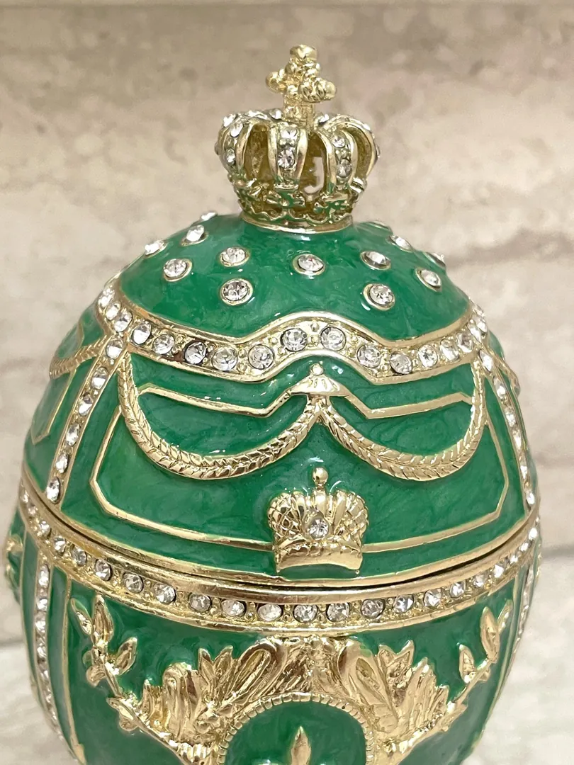 Limited Edition Faberge Egg Jewelry Box Handmade Russian Easter Egg Fabergé Style Egg Trinket Box 24k Gold Swarovski Crystal by Pierre Lorren