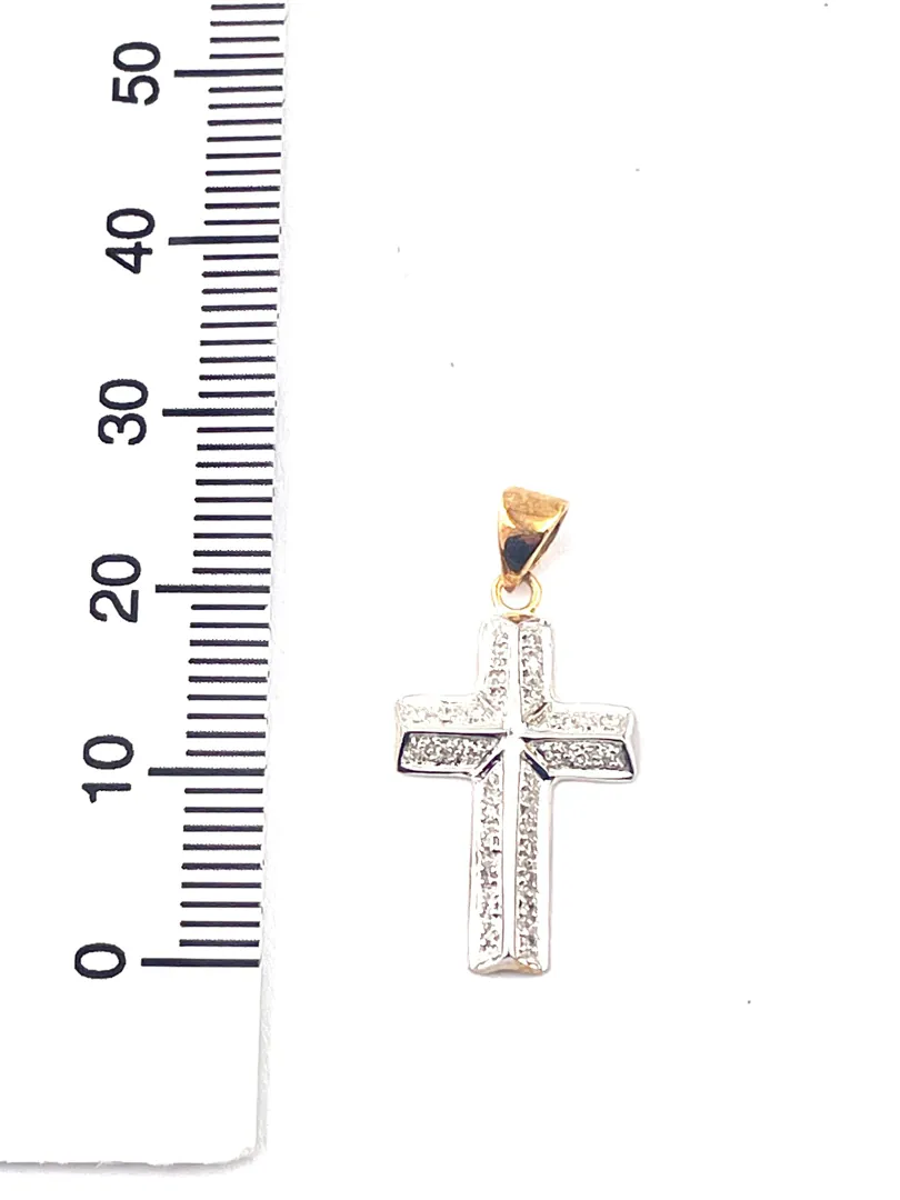 Solid 18k Gold Cross Natural Diamond Cross Pendant Diamond Cross Necklace Christian Crucifix Cross for Baptism Christening Confirmation 18kt