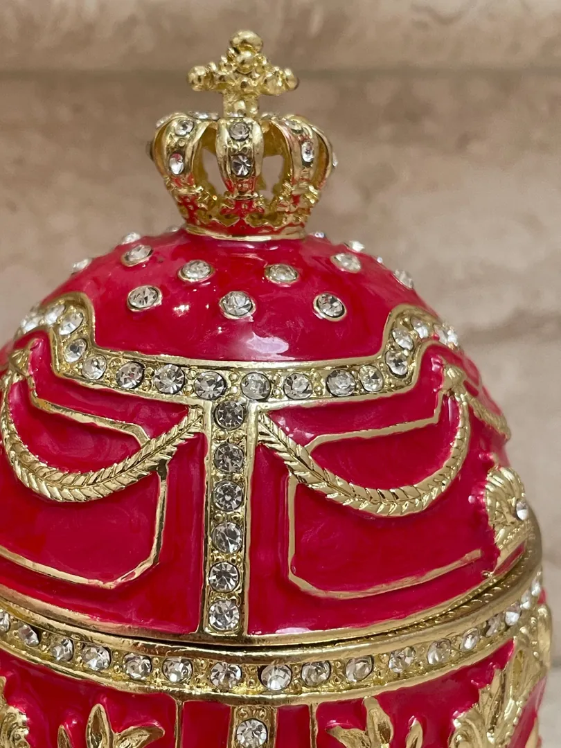 Limited Edition Faberge Egg Jewelry Box Handmade Russian Easter Egg Fabergé Style Egg Trinket Box 24k Gold Swarovski Crystal by Pierre Lorren