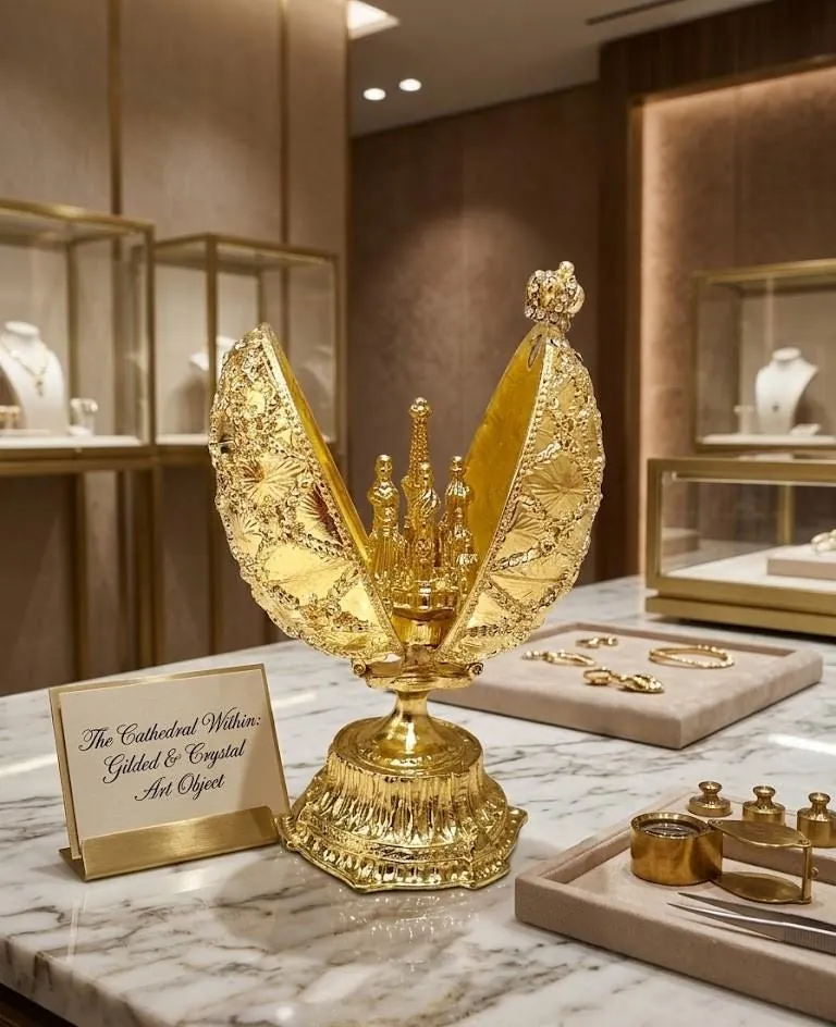 Pierre Lorren Faberge Egg St. Petersburg Faberge Style Egg Home Decor Pure Gold Decor Swarovski Crystal Diamond Handset Anniversary Birthday