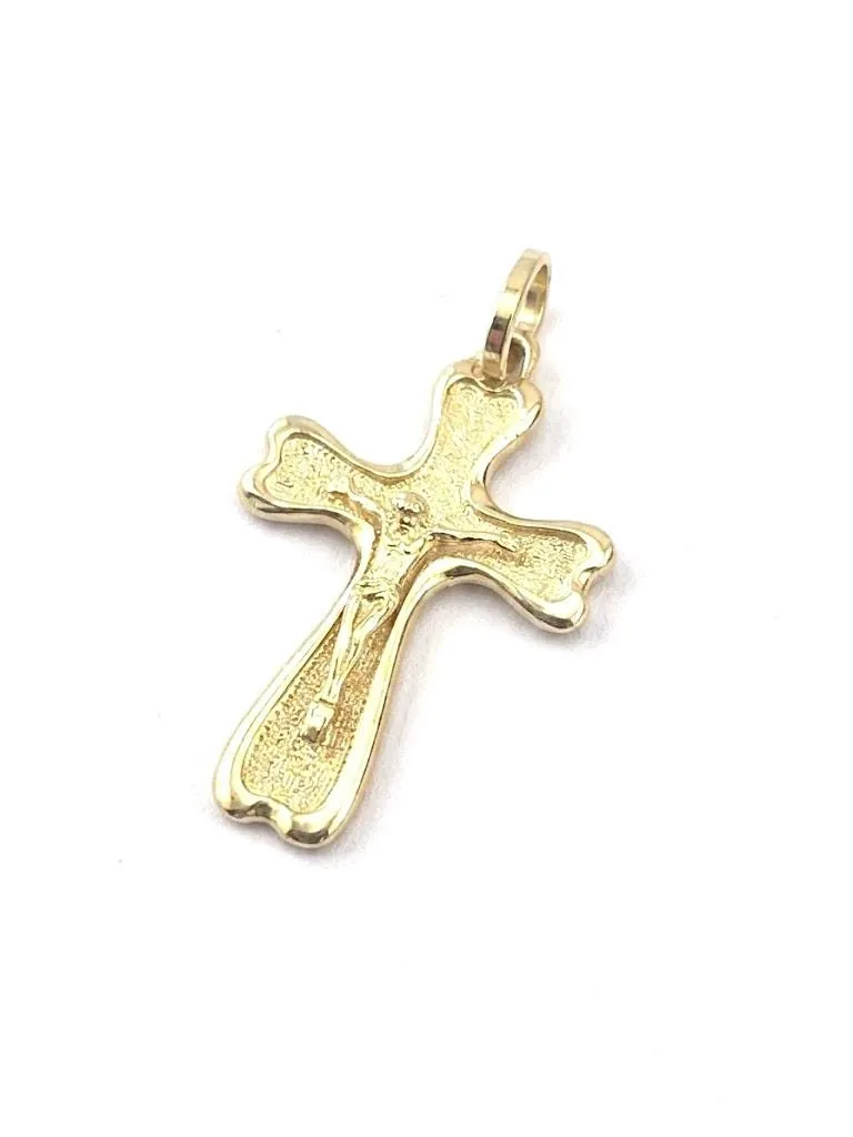 18kt Yellow Gold Cross Pendant Solid 18k GOLD Cross Necklace Christian Father gift Crucifix Cross for Men Cross for Son Graduation Birthday