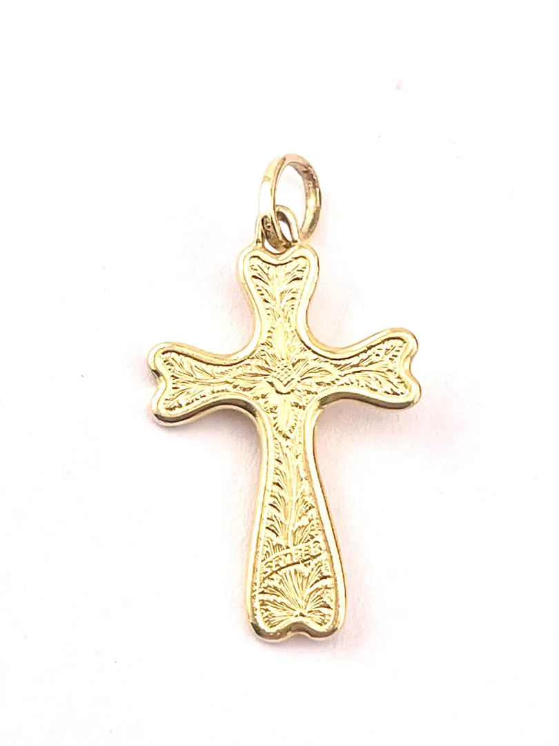 18kt Yellow Gold Cross Pendant Solid 18k GOLD Cross Necklace Christian Father gift Crucifix Cross for Men Cross for Son Graduation Birthday