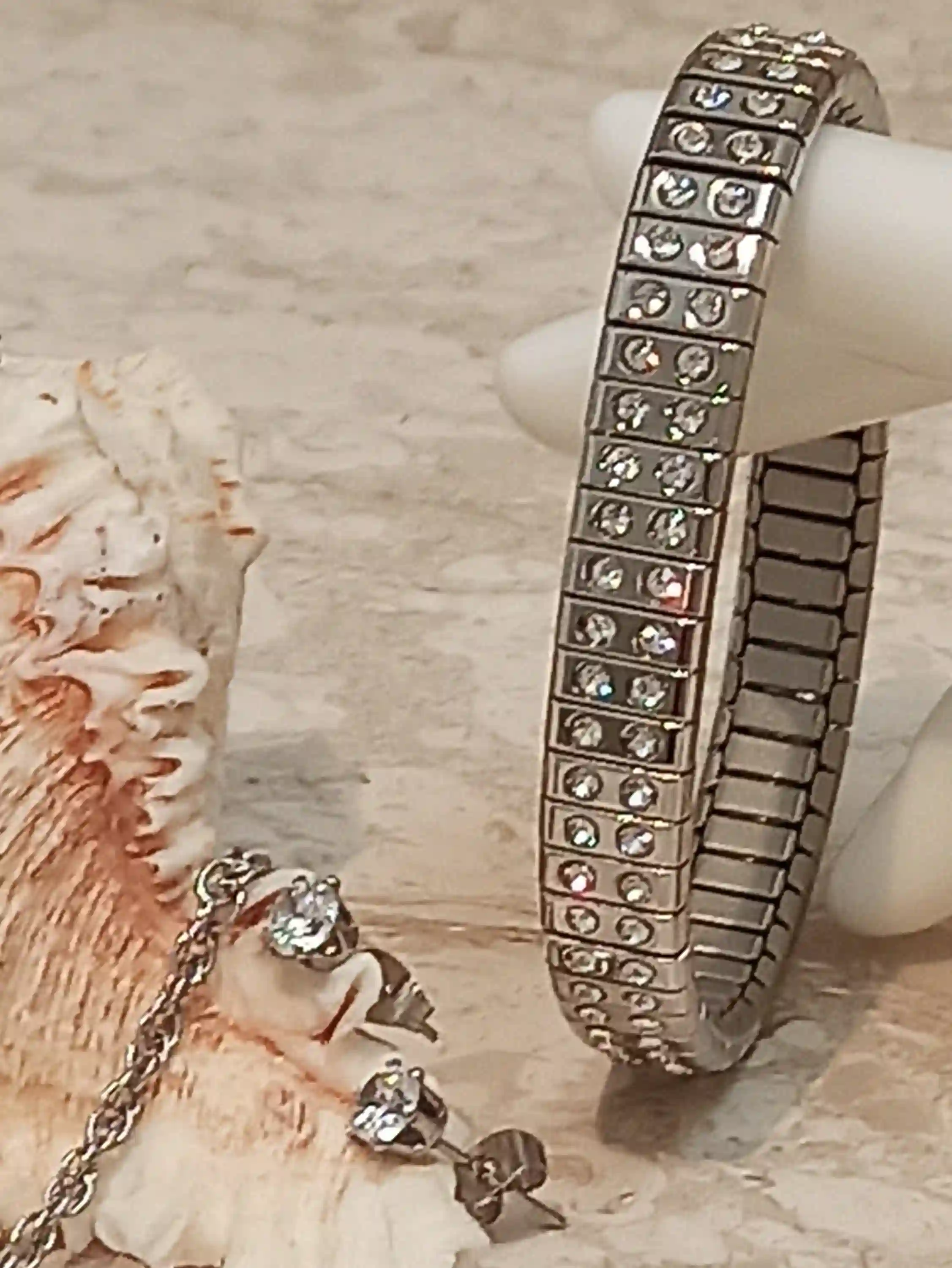 SILVER Swarovski Necklace set Bracelet Earrings,HANDMADE gifts for her,Daughter Graduation Gift,WEdding party jewelry,SWAROVSKI Jewelry, 6ct 