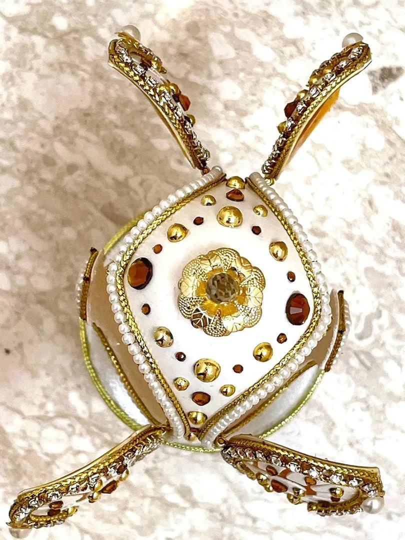 2004 Faberge Egg Music Box Natural Egg Faberge Style Egg + Faberge Necklace Birthday Wife Gifts Faberge Egg Butterfly Handmade Vintage Egg