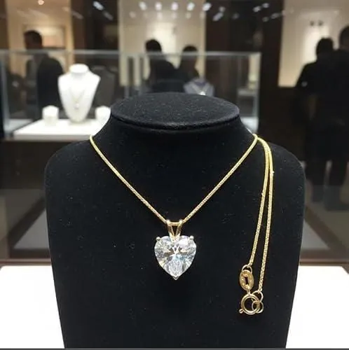 Pierre Lorren 1.5ct Heart Diamond Pendant, 18k Solid Yellow Gold Necklace, Heart Diamond Jewelry, Handmade Love Diamond Fine Jewelry.