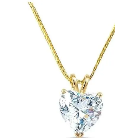 Pierre Lorren 1.5ct Heart Diamond Pendant, 18k Solid Yellow Gold Necklace, Heart Diamond Jewelry, Handmade Love Diamond Fine Jewelry.