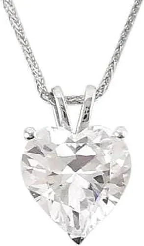 Pierre Lorren 1.5ct Heart Diamond Pendant, 18k Solid White Gold Necklace, Heart Diamond Jewelry Handmade Love Diamond Fine Jewelry.