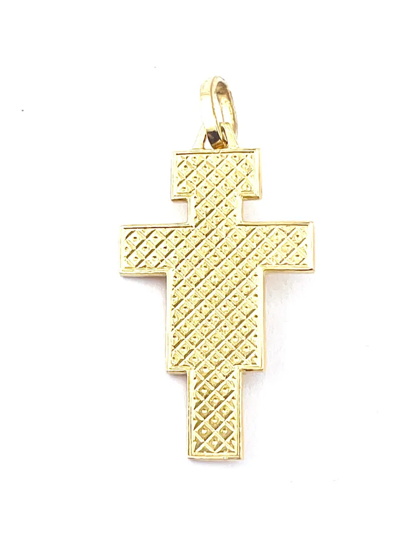 18k Yellow Gold Cross Pendant Solid 18kt GOLD Cross Necklace Christian Father Gift Crucifix Cross for Men Cross for Son Birthday Graduation