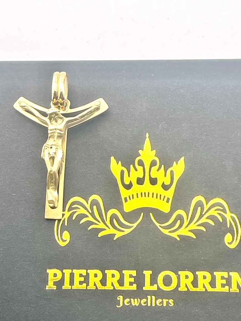 18k Yellow Gold Cross Pendant Solid 18kt Gold Cross Necklace Christian Father Gift Crucifix Cross for Men Cross for Son Graduation Birthday