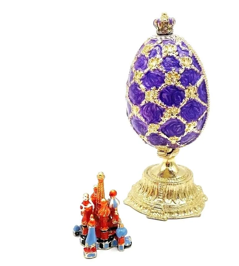 Pierre Lorren Faberge Egg St Petersburg Faberge Style Egg Home Decor Pure Gold Decor Swarovski Crystal Diamond Handset Birthday Anniversary