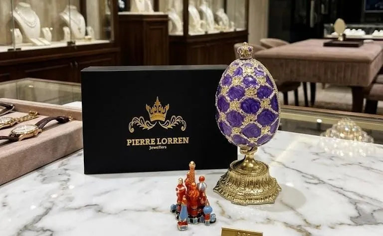 Pierre Lorren Faberge Egg St Petersburg Faberge Style Egg Home Decor Pure Gold Decor Swarovski Crystal Diamond Handset Birthday Anniversary