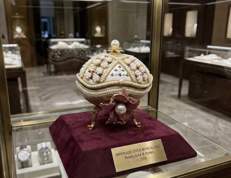 2008 Faberge Egg Music Box Natural Egg Faberge Style Egg + Faberge Necklace Birthday Gifts for Wife Fabergé Egg Rose Handmade Vintage Egg