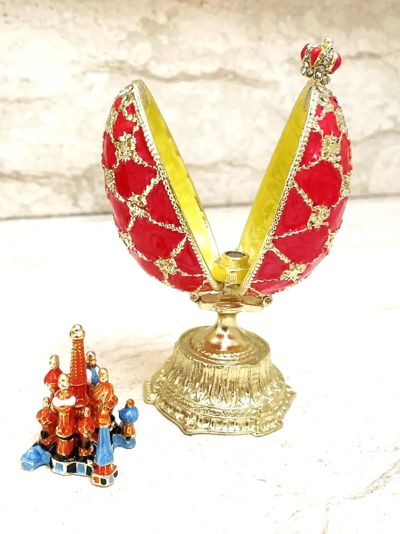 Pierre Lorren Faberge Egg St. Petersburg Faberge Style Egg Home Decor Pure Gold Decor Swarovski Crystal Diamond Handset Birthday Anniversary.