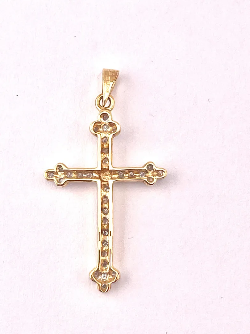 18k Yellow Gold Cross Pendant Solid 18kt Gold Cross Necklace Christian Mother Gift Crucifix Cross for Women Cross for Graduation Daughter