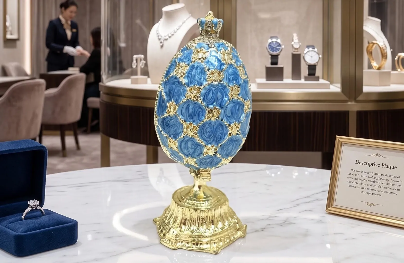 Faberge Egg 1898 Faberge Egg Present Handmade Fabergé Eggs Style Newly Engaged Gift 24k Gold Swarovski Handset Couple Present Unique Wedding