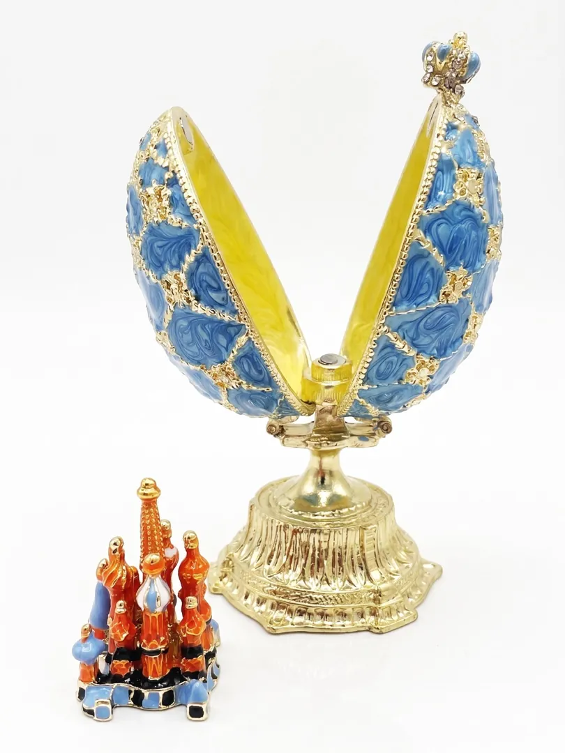 Faberge Egg 1898 Faberge Egg Present Handmade Fabergé Eggs Style Newly Engaged Gift 24k Gold Swarovski Handset Couple Present Unique Wedding