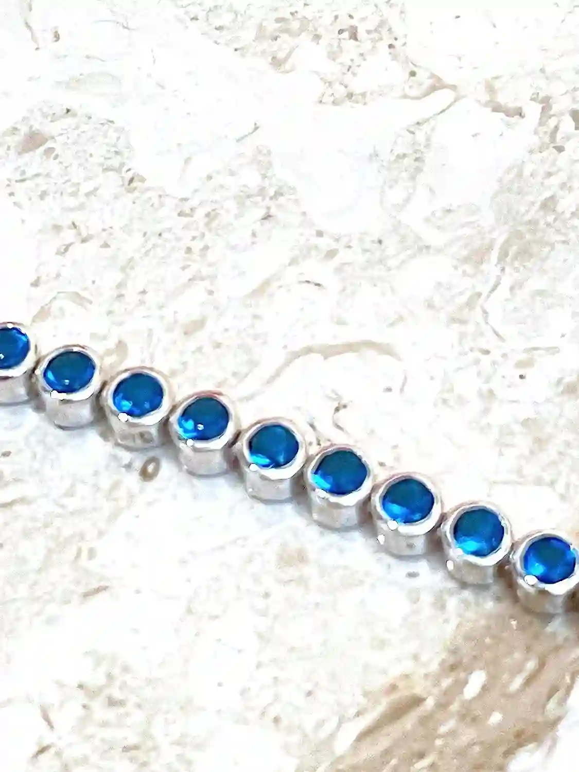 ONE OF a Kind London Blue Topaz Bracelet 925 Sterling Silver Bracelet Blue Topaz Jewelry Line Bracelet for her Birthday Gift 16.00 ct. t.w. 
