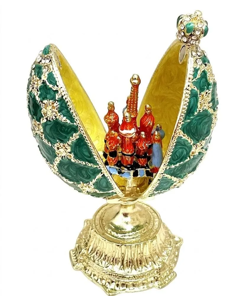 Faberge Egg 1898. Handmade Fabergé eggs style. Newly engaged gift. 24k gold, Swarovski handset. Unique wedding present for couples.