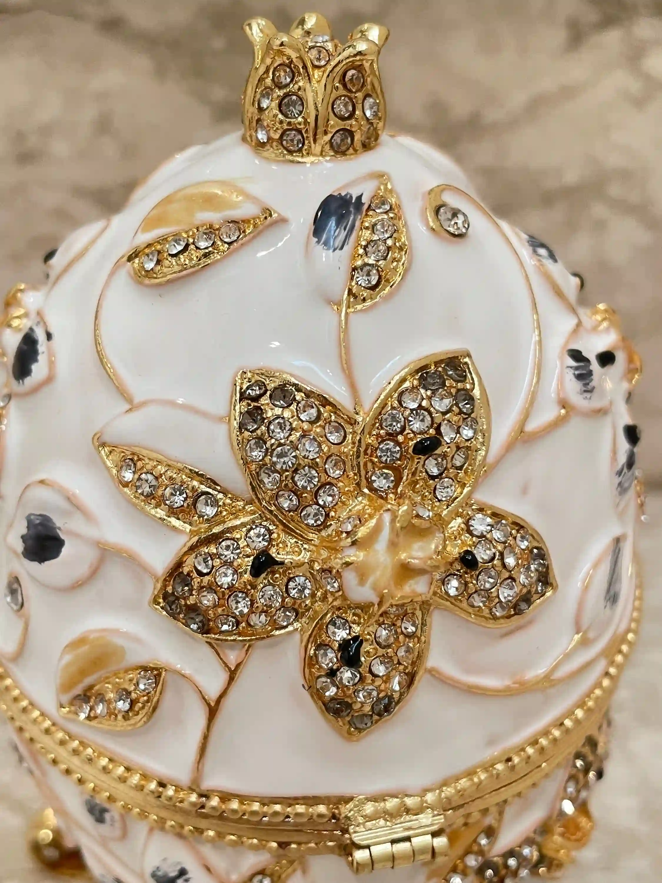 Faberge style Jewelry Box HANDMADE Trinket Wedding Gift Idea Parent of the Bride Bridal Shower Daughter Marriage Gift for Couple HANDPAINTED 