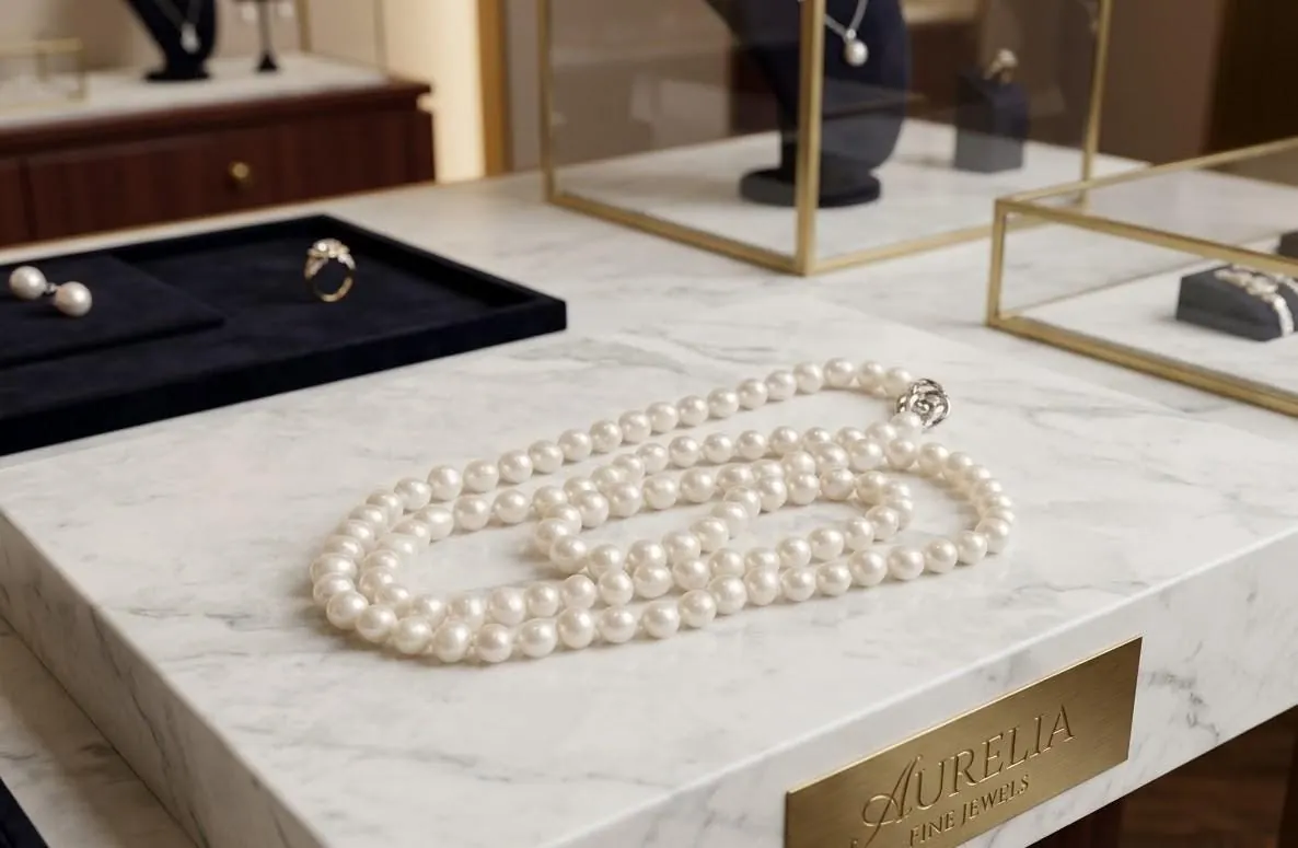 One of a Kind Natural Pearl Necklace Fine Jewelry Silk Hand Knotted Pearls 36