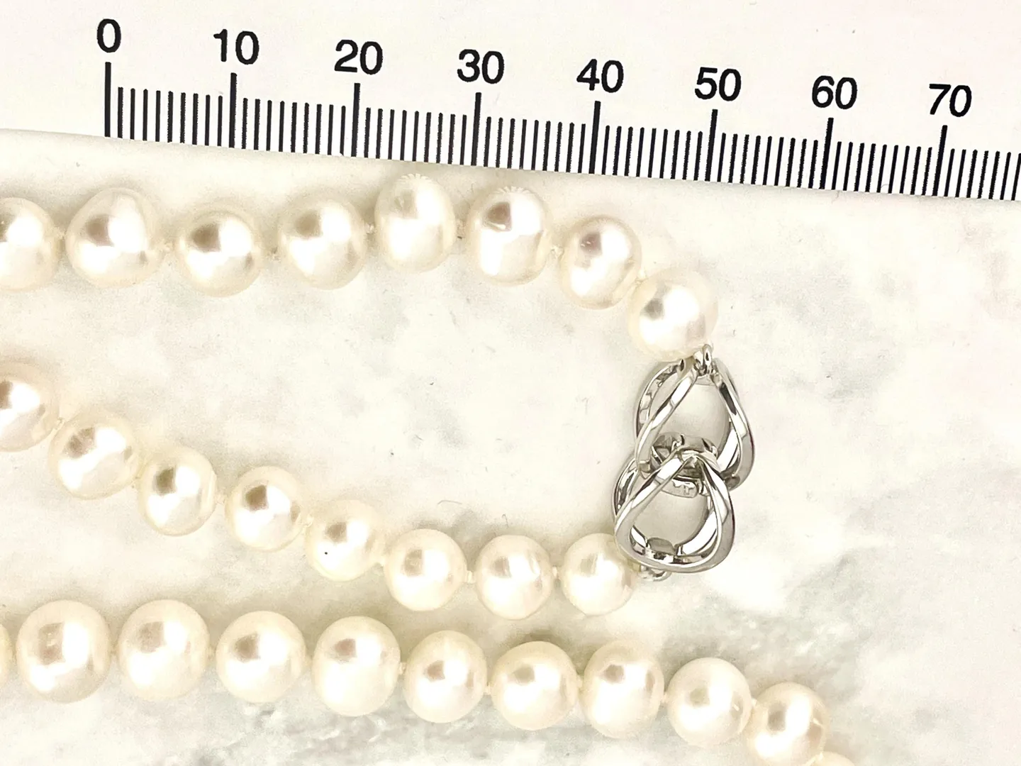 One of a Kind Natural Pearl Necklace Fine Jewelry Silk Hand Knotted Pearls 36