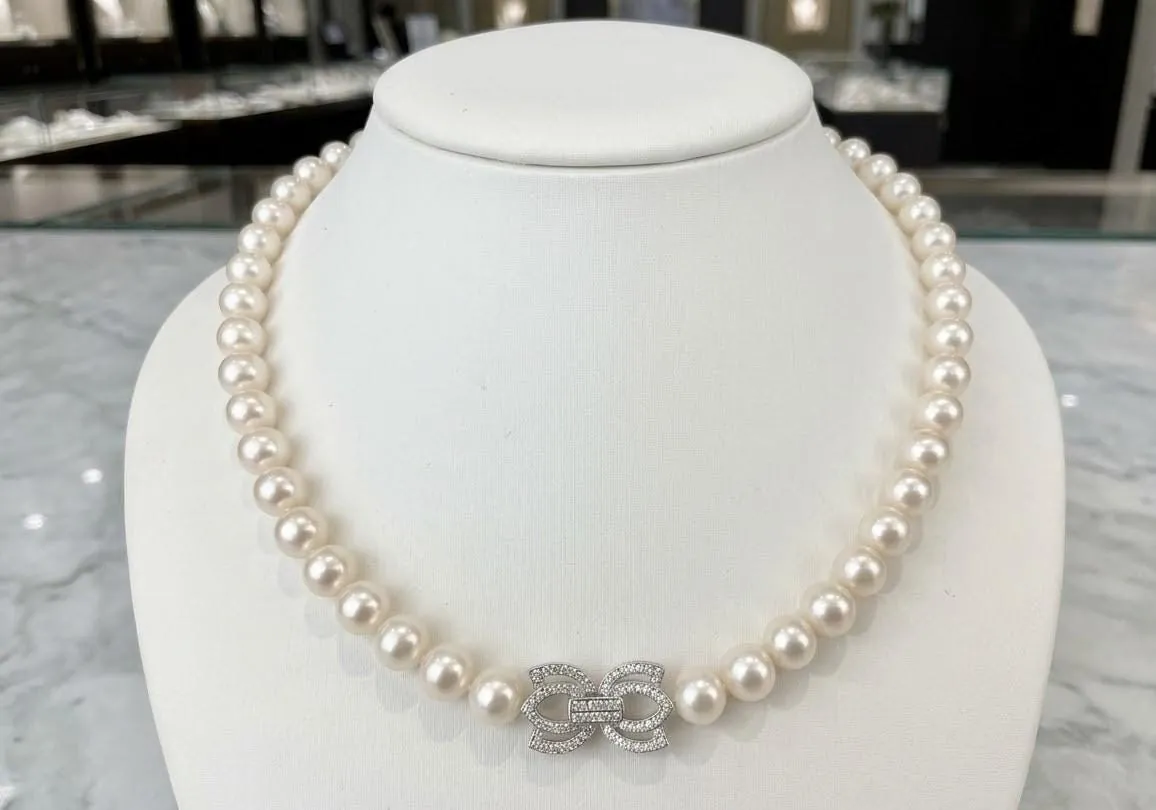 One of a Kind Natural Pearl Necklace Fine Jewelry Silk Hand Knotted Pearls 17