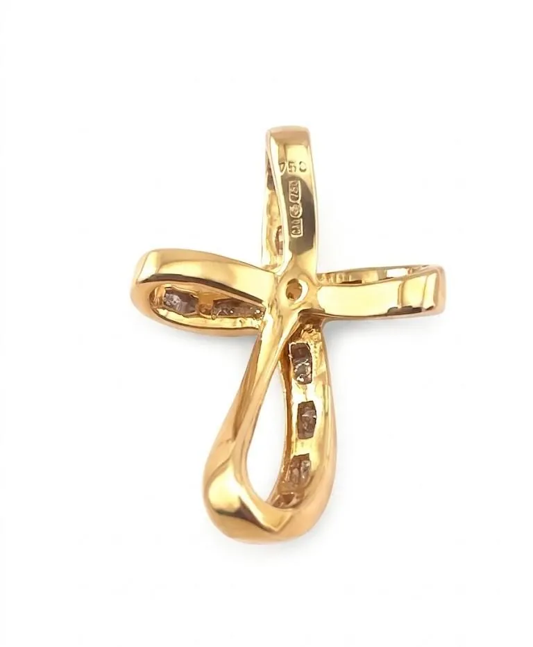Natural Diamond Cross Pendant Solid 18k Gold Diamond Cross Necklace Christian Father Gift Crucifix Cross for Men Cross for Son Graduation