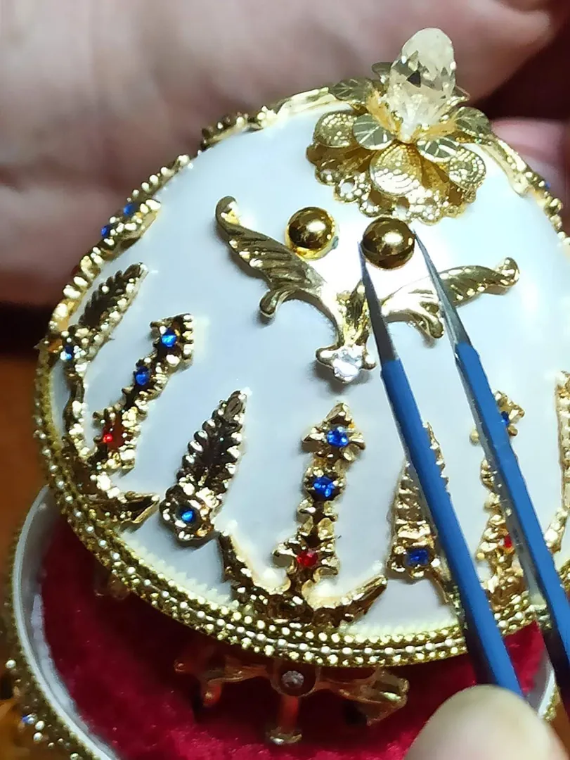 2005 One Of a Kind Faberge Egg style Faberge Dog Lover Gifts Faberge egg Musical Carousel Horse 24k GOLD Handmade Fabergé Egg 21st Birthday