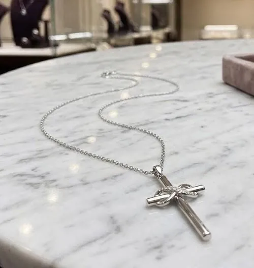 Designr Diamond Cross Pendant 18k Gold Diamond Cross Necklace Christian Father Gift Crucifix Cross for Men Cross for Son Graduation Handmade.