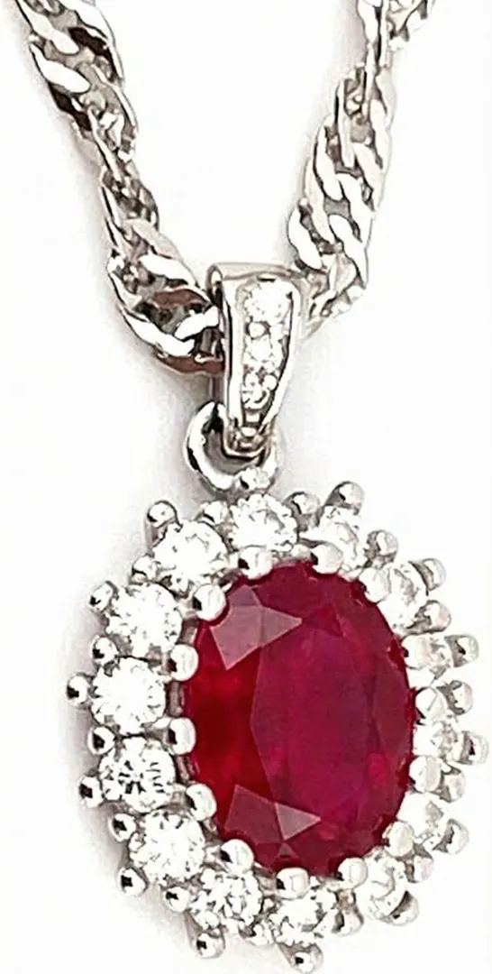 Natural Gold Ruby Pendant, Gold and Diamond Pendant, Red Ruby Pendant, Ruby Pendant Necklace, Handmade Ruby Jewelry by Pierre Lorren