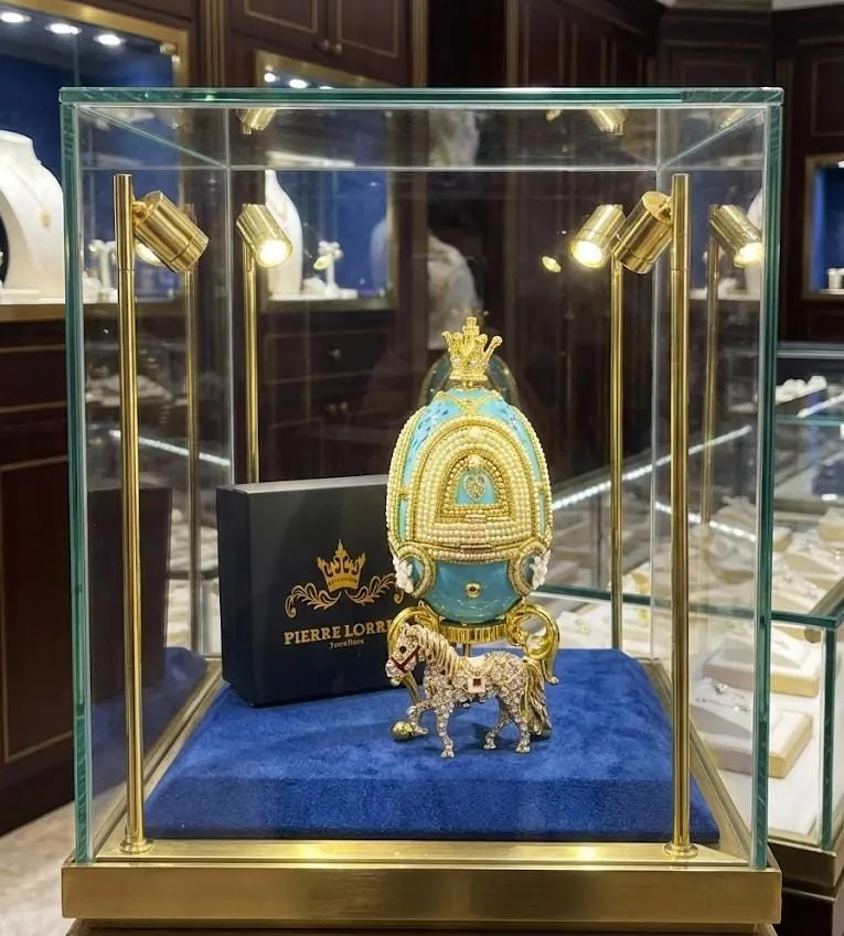 2005 Vintage Faberge Egg Music Box - Faberge Style Egg - Faberge Pendant Necklace Set 21st Birthday Anniversary Gift Fabergé Horse Carousel