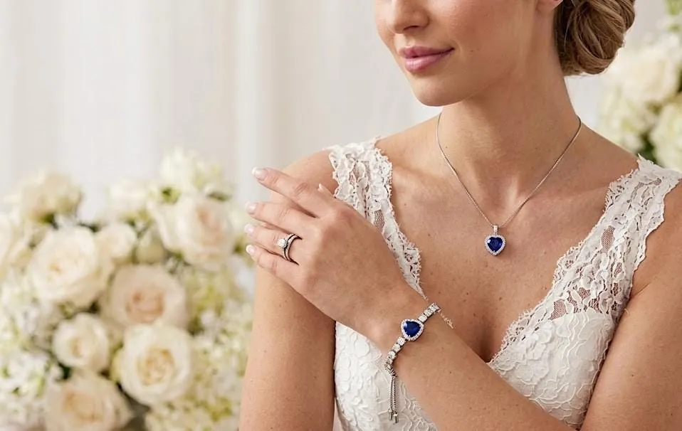 9 ctw CERTIFIED Natural Sapphire Heart Necklace Pendant Bracelet SET Sapphire Heart-cut Sapphire Fine Jewelry 45th Anniversary Gift Handmade