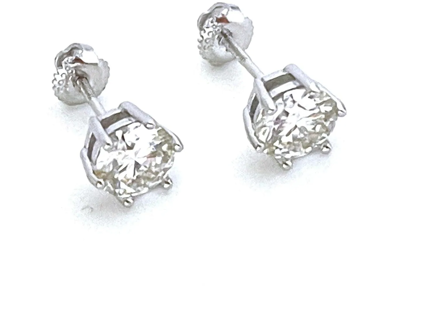 2ct Genuine Lab Diamond Stud Earrings - Lab Diamond Solitaire Gemstone Earrings, Handmade Lab Moissanite Diamond Earrings Jewelry, Handmade.