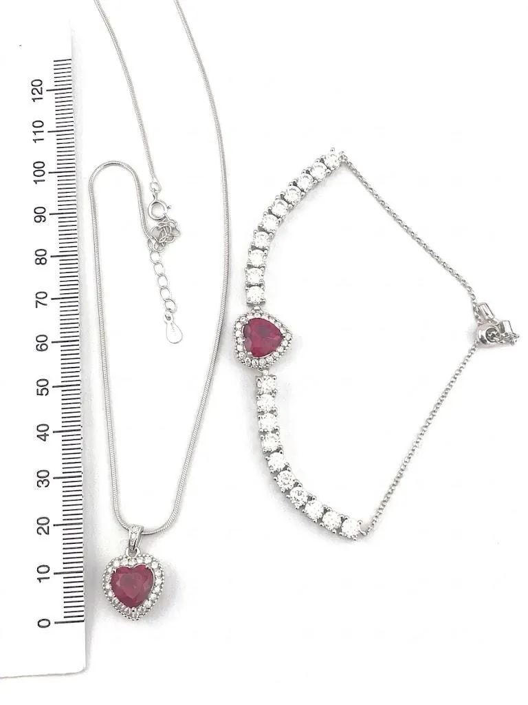 4.5ctw CERTIFIED Natural Ruby Heart Necklace Pendant Bracelet Ruby Heart-cut Ruby Fine Jewelry 40th Ruby Anniversary Gift for Wife Handmade