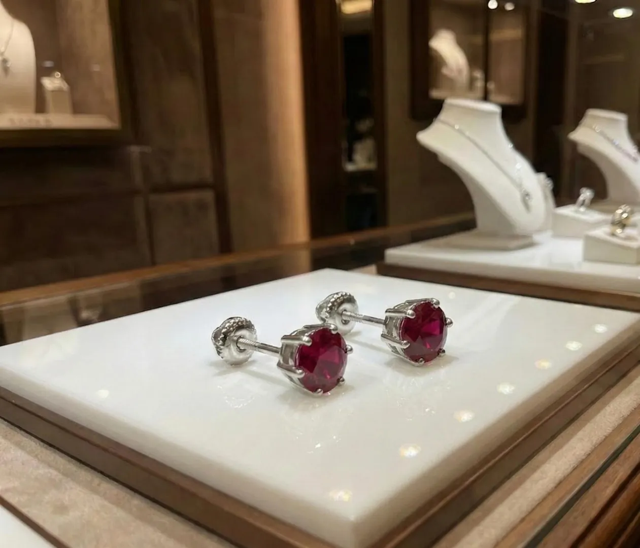 2ct Genuine Ruby Stud Earrings - Ruby Solitaire Gemstone Earrings - Handmade Ruby Earrings - Ruby Jewelry - 18kt Gold Silver Pierre Lorren