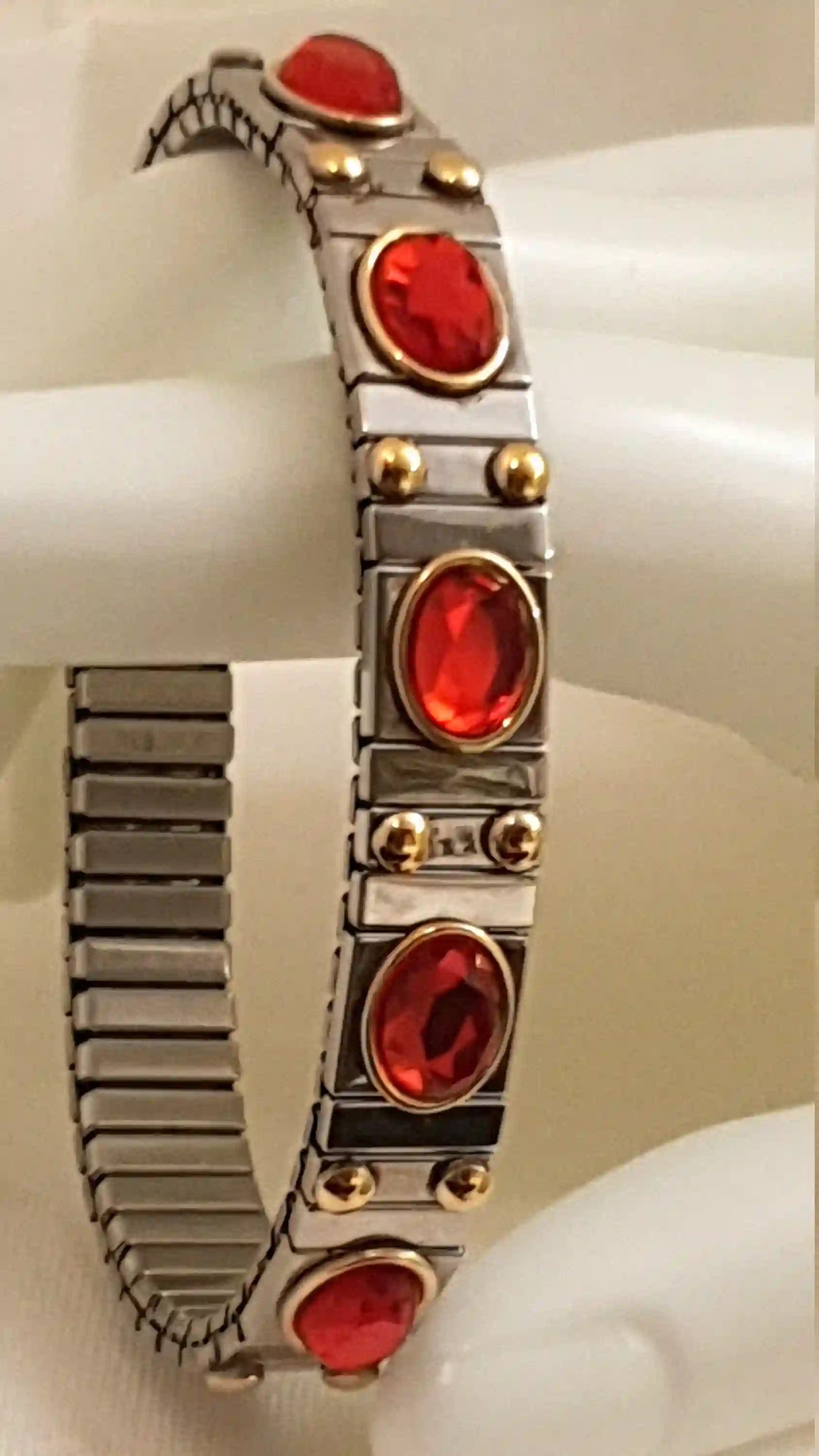 Valentine Bangle Bracelet RUBY Silver Bracelet Jewelry Gift Wife Mum Bridal July Birthstone/ New Mom Present SWAROVSKI Jewelry Gem HANDMADE 