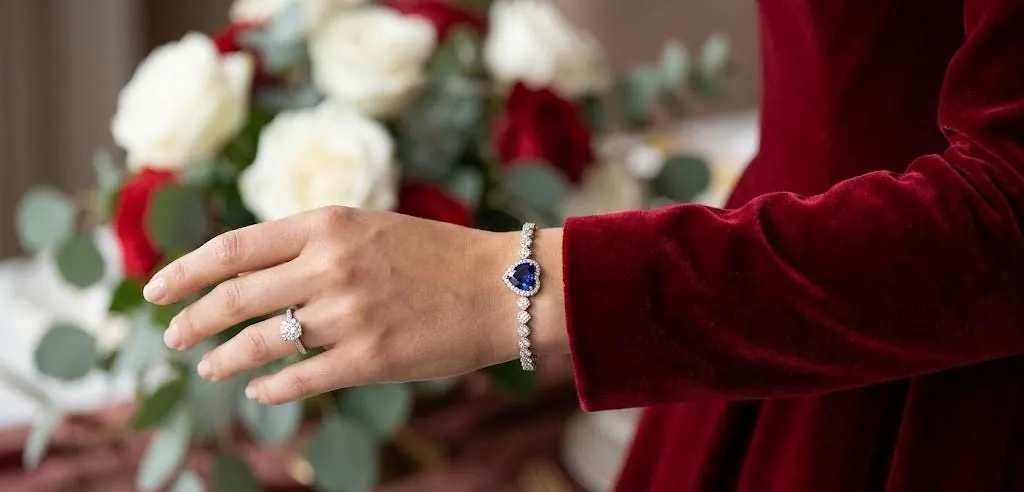 4.5ctw CERTIFIED Natural Sapphire Heart Bracelet Sapphire Heart-cut Sapphire Diamond Bracelet Fine Jewelry 45th Anniversary Gift Handmade