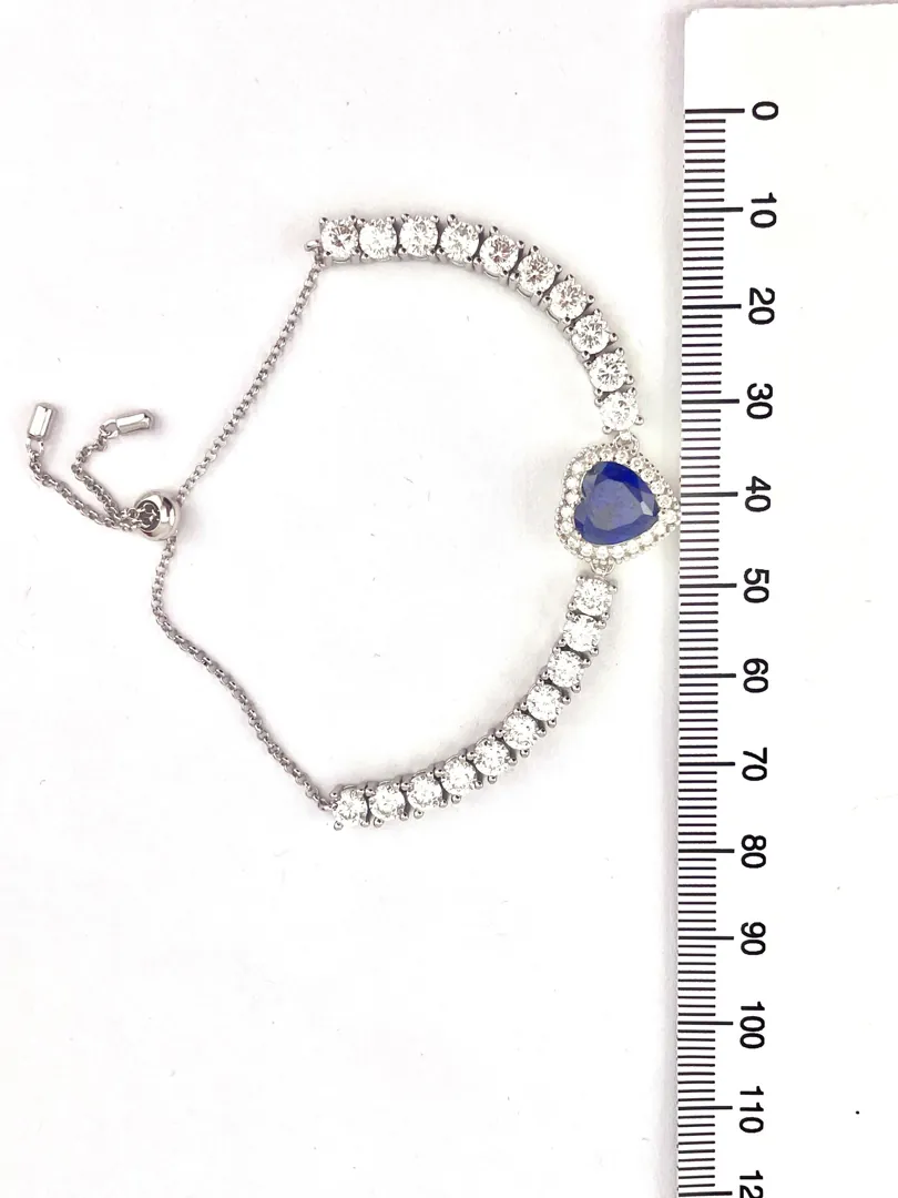 4.5ctw CERTIFIED Natural Sapphire Heart Bracelet Sapphire Heart-cut Sapphire Diamond Bracelet Fine Jewelry 45th Anniversary Gift Handmade