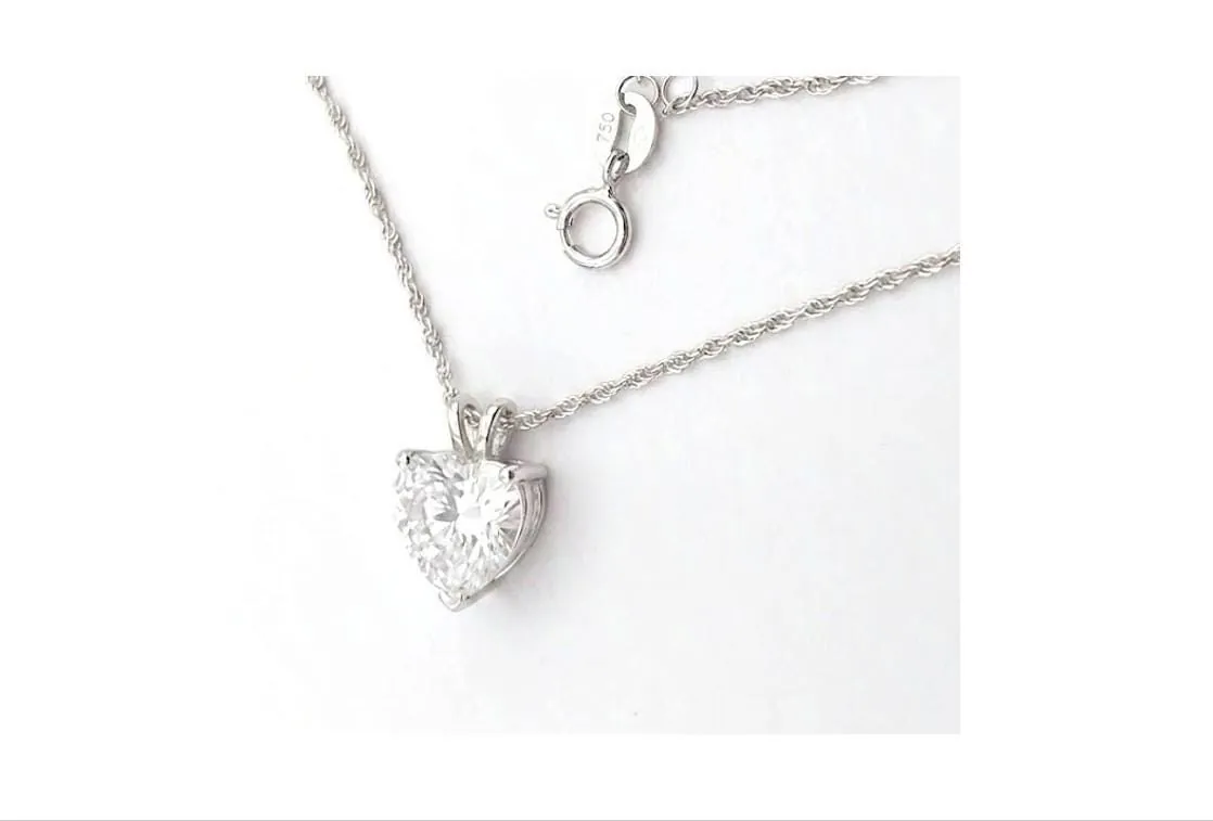 1.5ctw Diamond Pendant, Heart Necklace Pendant, Diamond Heart, Heart Diamond, Gift for Her 18k Gold Heart Necklace Wedding Anniversary 18kt