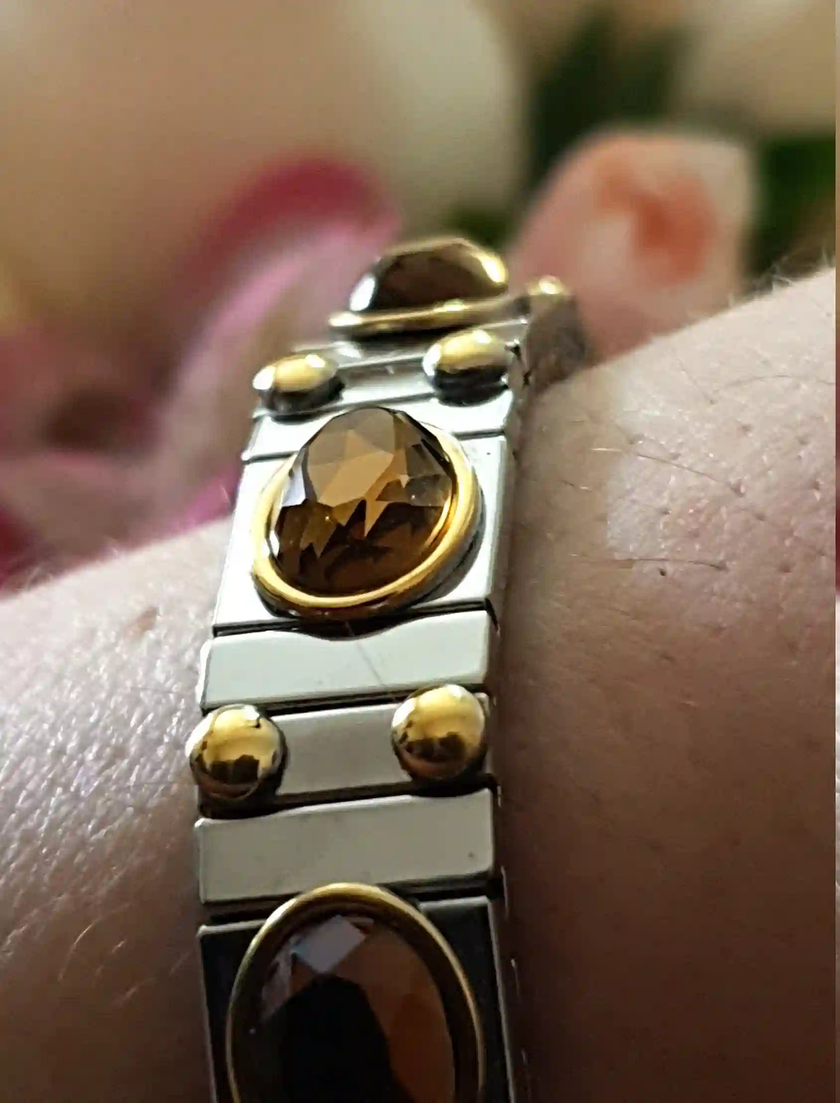 Brown Tourmaline Jewellery/SWAROVSKI Crystal Bracelet/Silver Crystal Bracelet/GEMSTONE Bracelets for women/Bangle Braclet cuff HANDMADE gift 