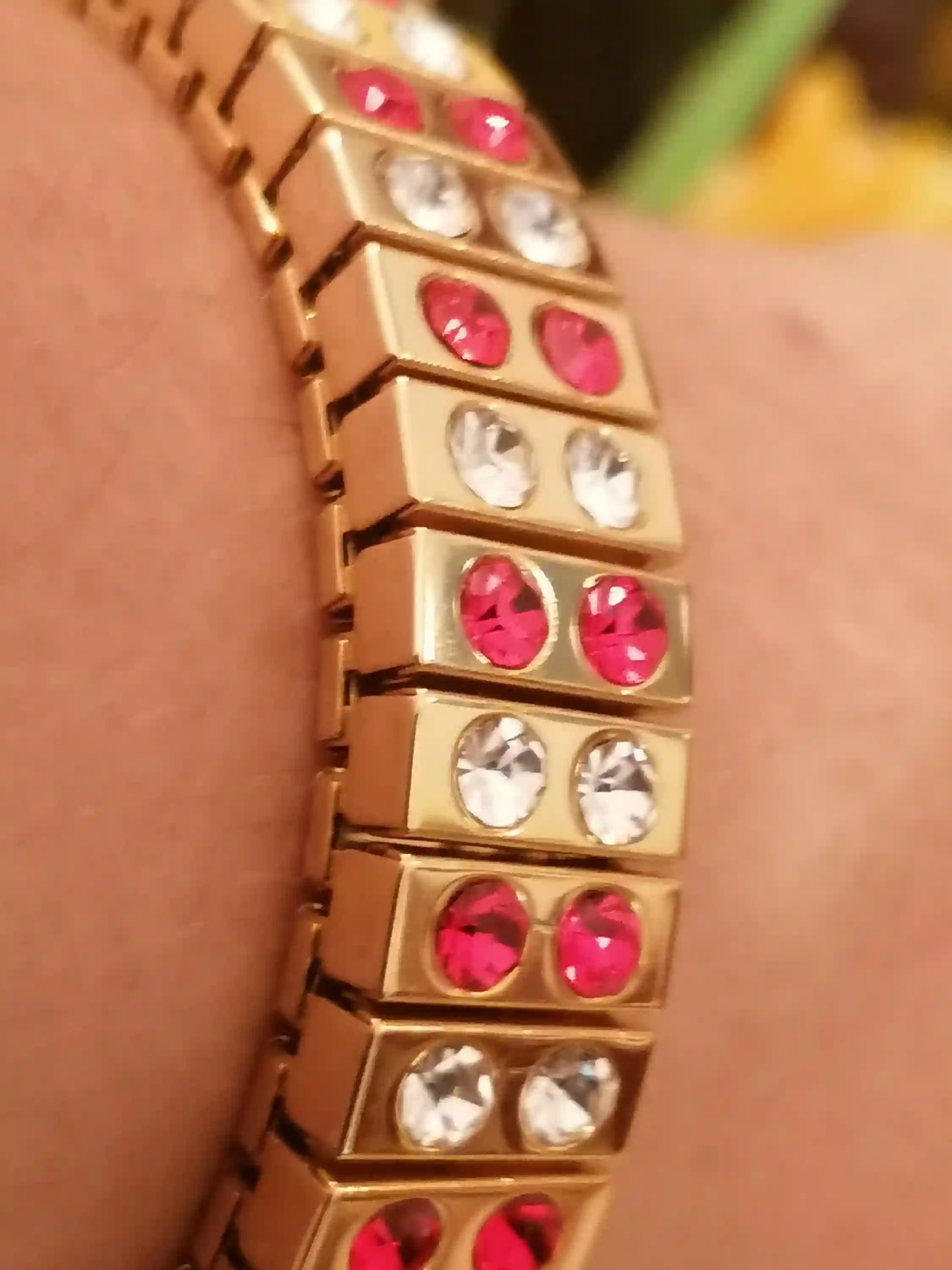 RUBY Gold Bracelet/24k GOLD Stretch Swarovski RUBY bracelet for women/July Birthstone Jewelry Gifts for her/Gift for mom/Wedding Bridal Gift 